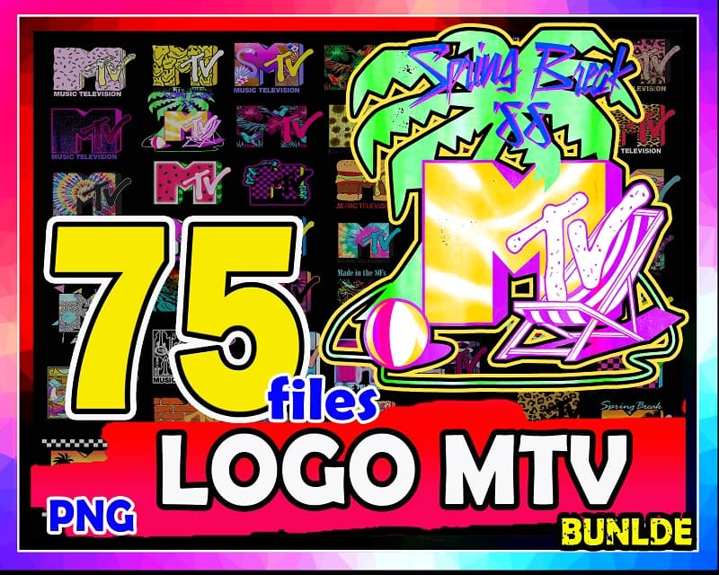 Bundle 75 Logo MTV png , MTV Old School , MTV logo set , mtv leopard , Sublimation file and New update Mtv spring – digital download 991247654