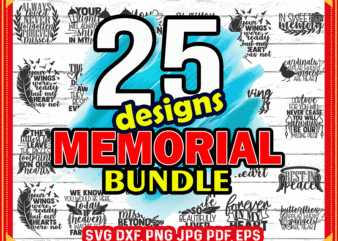 Memorial SVG Bundle, Memorial SVG Cut Files, instant download, commercial use, vector clip art, Memorial SVG, In Memory Of, rip 782857210
