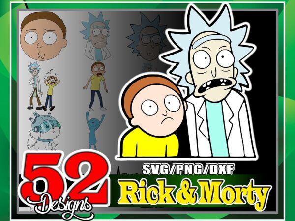 Bundle 52 designs rick and morty, rick and morty faces, time to get schwifty, bundle svg, png, dxf, cut files, silhouette, digital download 1005023236