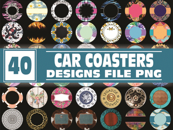 Combo 42 designs car coaster png bundle, coaster bundle, mockup included, sublimation designs, digital download 797654977