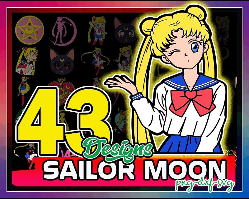 43 Designs Sailor Moon Bundle svg, Sailor moon svg, Anime svg, Anime cartoon svg, Cricut, Silhouette, Clipart, Cut File, Digital Download 1007265840