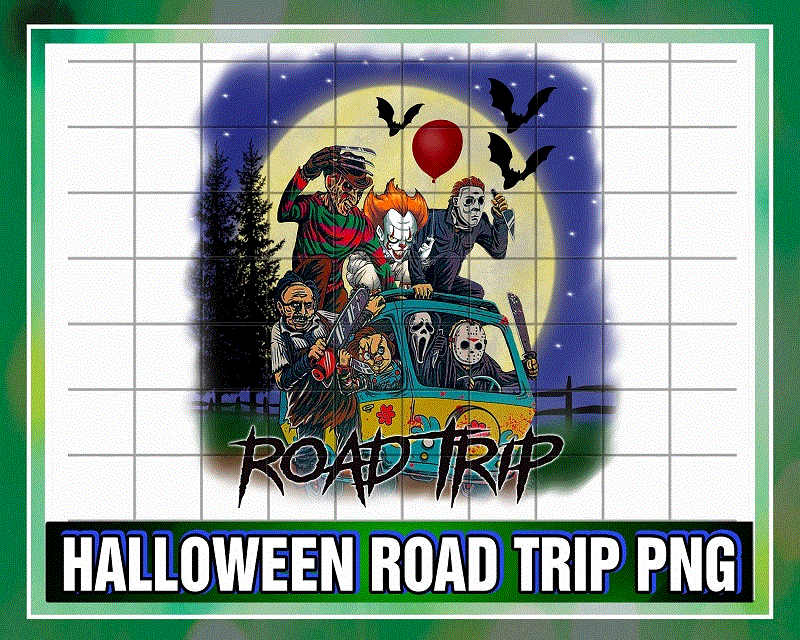 Halloween Road Trip PNG, Horror Villain Van Moon, Jason Michael, Pennywise scream, Chucky PNG, Transfer Sublimation, Digital Download 1049995967