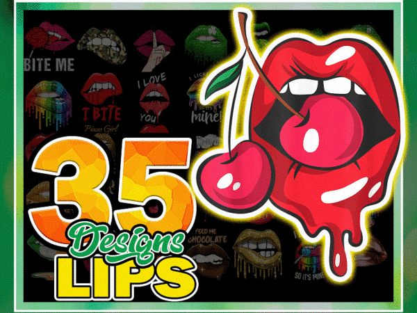 35 designs lips png, kiss lips png, dripping lips, leopard lips, sexy biting lips, green lips png, colorful lips, digital download 980018931