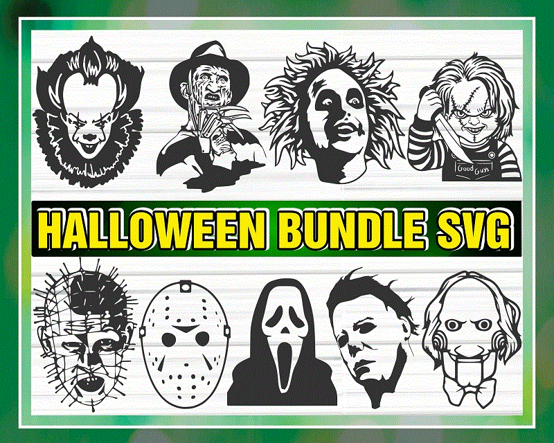 10 Designs Halloween Bundle Svg, Horror Bundle Svg, Spooky Svg, Killers Svg, PNG Sublimation, Digital Download 1055324583