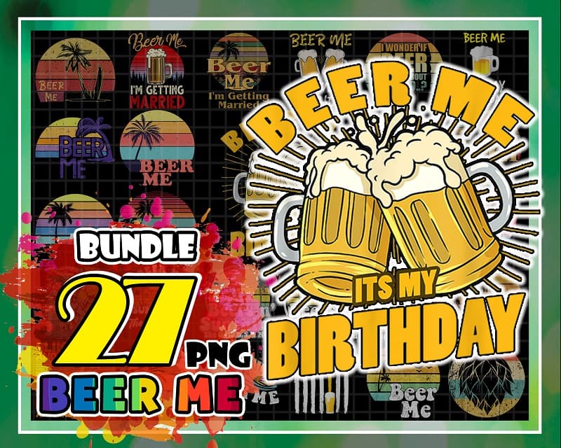 Bundle 27 Beer Me Png Designs, Retro Vintage Beer Png, Summer Sun, Beer Lovers Png, Beer and Sunshine Png, Summer Time, Digital Download 1008470052