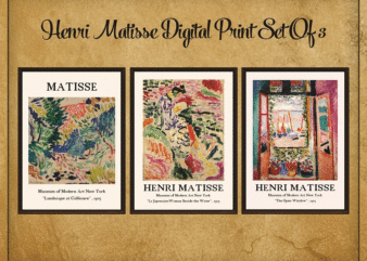 Henri Matisse Digital Print Set of 3, Printable Exhibition Poster, Matisse Poster, Exhibition Wall Art, Matisse Wall Art, Gallery Poster 999584343