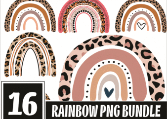 Bundle 16 Rainbow Png, Leopard Rainbow Png, Rainbow Baby Png, Nursery Decor, New Baby, Mama Silhouette Png, Digital Download 986725768 t shirt template
