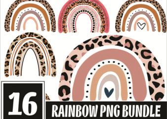 Bundle 16 Rainbow Png, Leopard Rainbow Png, Rainbow Baby Png, Nursery Decor, New Baby, Mama Silhouette Png, Digital Download 986725768