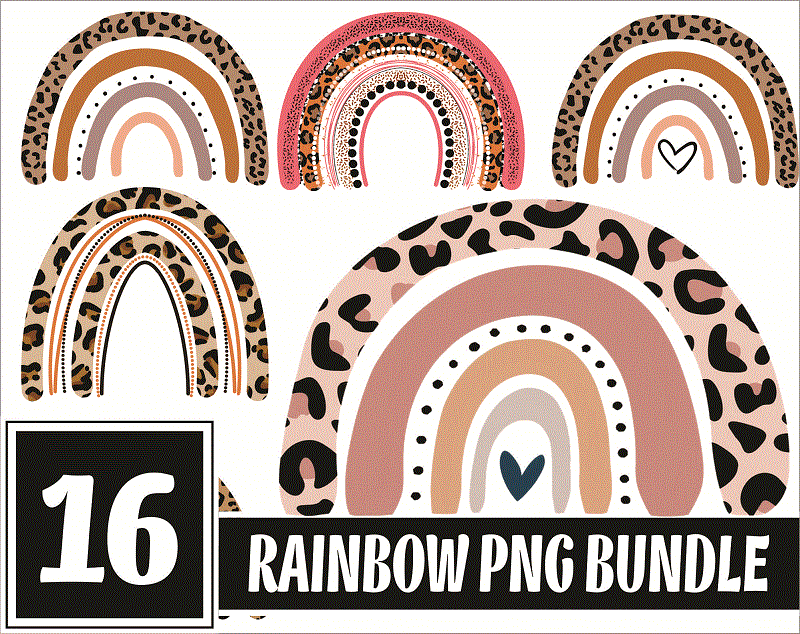 Bundle 16 Rainbow Png, Leopard Rainbow Png, Rainbow Baby Png, Nursery Decor, New Baby, Mama Silhouette Png, Digital Download 986725768