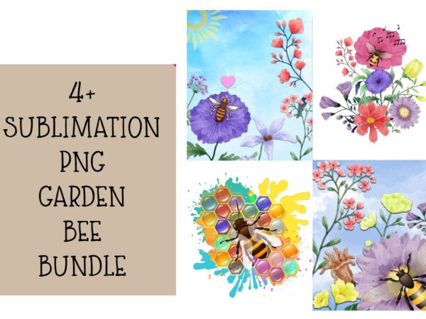 Garden bee with flower subliation bundle, bee lover best graphic design t shirt, animals svg cutting files