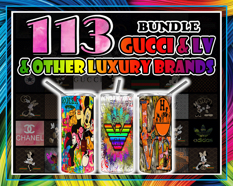 Combo 113 Gucci , LV & Other Luxury Brands Designs Tumber, 20oz Skinny  Straight,Template for Sublimation,Full Tumbler, PNG Digital Download  1014533239 - Buy t-shirt designs