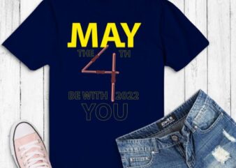 Funny 4th Birthday Be With You T-Shirt design vector eps png, birthday, 4th, 4 years old, kids, funny,