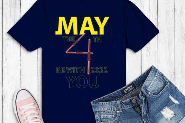 Funny 4th birthday be with you t-shirt design vector eps png, birthday, 4th, 4 years old, kids, funny,