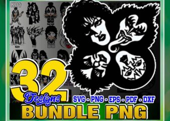 32 Bundle Png Clipart, Silhouette, Svg, Png, Detroit Rock City Png, Detroit Rock City characters, Kiss Army Png, Digital Download 1035788351