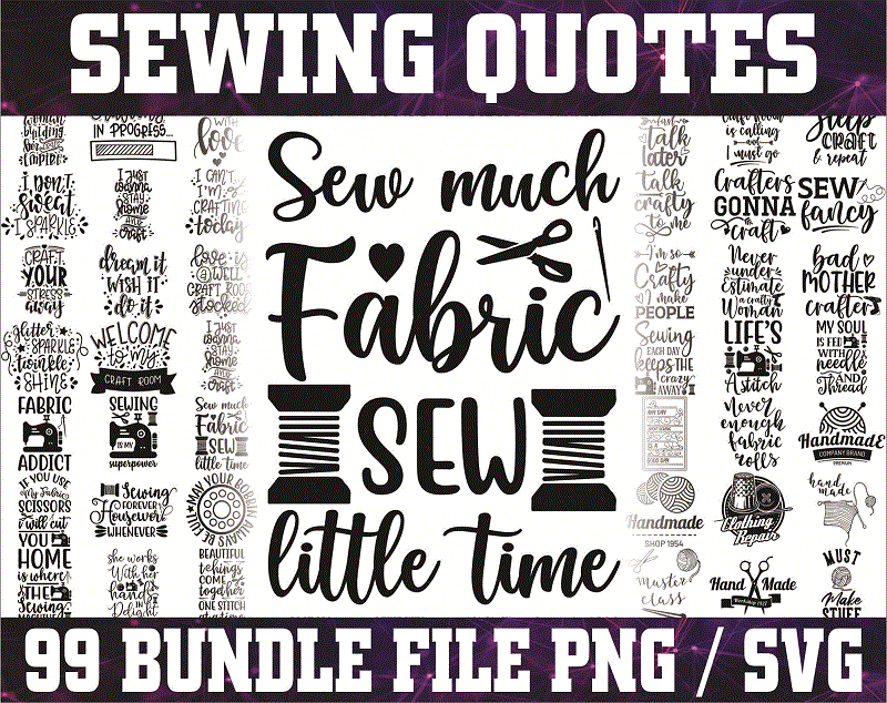 Bundle 100 Sewing Quotes SVG / PNG, Images, Clipart and Vector Files For Cricut & Silhouette, Designs Download, Instant Download 1016822860