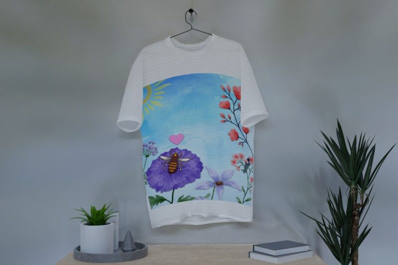 Garden bee with flower subliation bundle, Bee lover best graphic design t shirt, animals svg cutting files