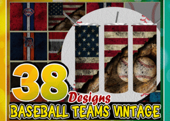 38 Baseball Teams Vintage Grunge &Various Styles Design, Straight Tapered, Template For Sublimation, Full Tumbler Wrap, PNG Digital Download 1000618922