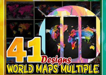 41 World Maps Multiple Styles, Straight Tapered, Template For Sublimation, Full Tumbler Wrap, Digital Download, Tumbler Sublimation 1000618922