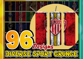 96 Diverse Sport Grunge Designs, Straight Tapered, Template For Sublimation, Full Tumbler Wrap, PNG Digital Download, Tumbler Sublimation 1000618922