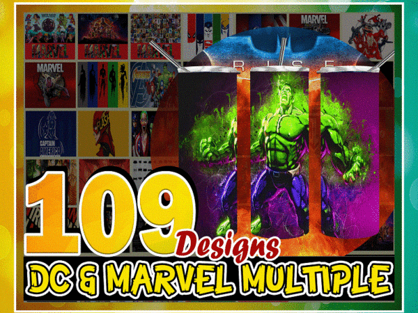 109 dc & marvel multiple designs, 20oz skinny straight tapered bundle, template for sublimation, full tumbler wrap, png digital download 1000618922