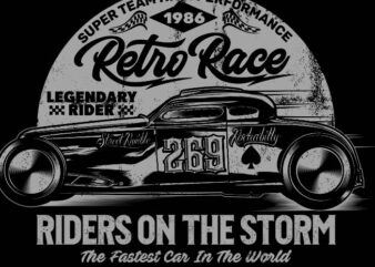 Retro Race Car illustration Graphic 2