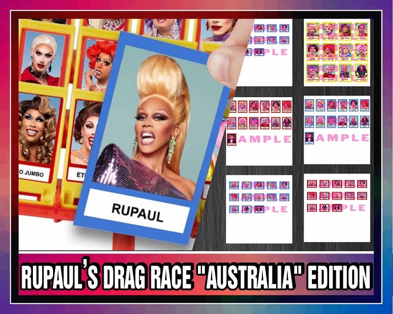 RuPaul’s Drag Race “AUSTRALIA” Edition Guess Who, Fun Board Games, Adult Party Games, Printable Template, RPDR Montessori Cards, Digital 979899438