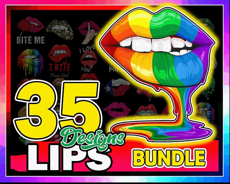 35 Designs Lips PNG, Kiss Lips Png, Dripping Lips, Leopard Lips, Sexy Biting Lips, Green Lips PNG, Colorful Lips, Digital Download 980018931