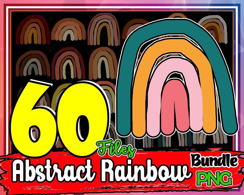 Bundle 60 Abstract Rainbow Clipart, Modern Rainbows, Boho Rainbow Art, Nursery Art, Neutral Wall, Baby Shower, Pastel Rainbow, Scandinavian 796756336