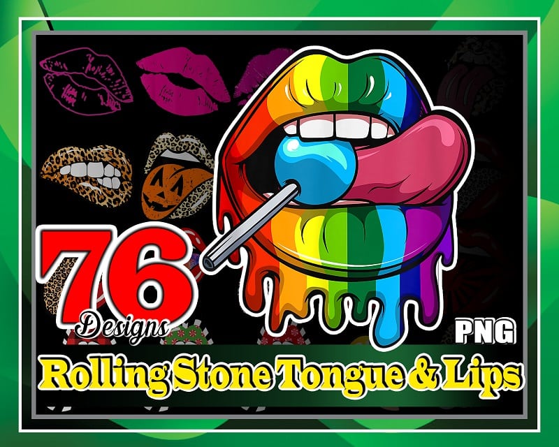 Bundle 76 Rolling Stone Tongue and Lips PNG Bundle, Leopard tongue PNG, Rolling stone, Tie Dye Tongue Png, October Queen, Instant Download 925268334