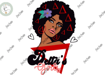 Delta’s Girl, Black Beautyful Girl Diy Crafts, red Triangle Svg Files For Cricut, Delta Sigma Theta Silhouette Files, Trending Cameo Htv Prints