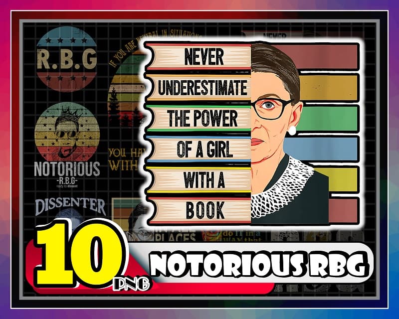 Bundle 10 Notorious Rbg Png, RBG Quotes Sublimation Png, R.B.G Png, Dissenter Notorious Rbg, Peace Love Rbg, Cut File Png, Instant Download 862533540