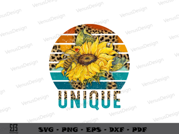 Bee unique rainbown leopard sublimation files & bee sunflower art png files, retro vintage bee art cameo htv prints, funny bee tshirt sublimation design