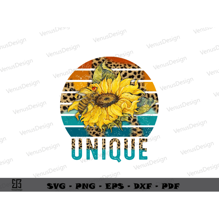 Bee Unique Rainbown Leopard Sublimation Files & Bee Sunflower Art Png Files, Retro Vintage Bee Art Cameo Htv Prints, funny bee tshirt sublimation design