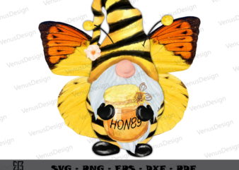 Cute Bee Gnome Clipart Sublimation Files & Bee Day Quote Png Files, Bee yellow Butterfly pattern cameo htv prints t shirt vector file