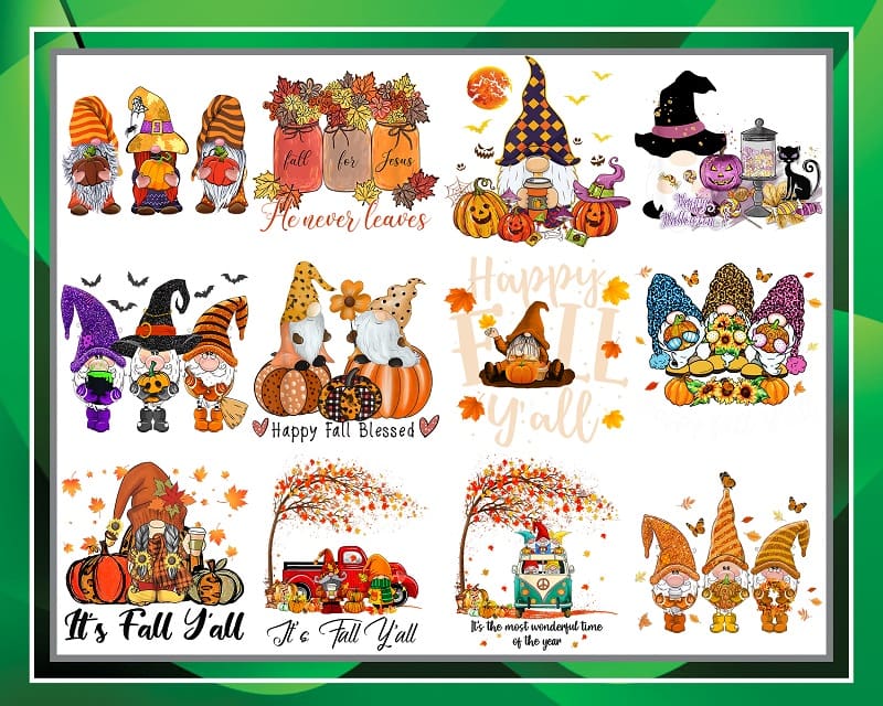 — 12 Gnome Fall Png Bundles, Peace Love Gnome Png, Peace Love Fall PNG, Gnome Halloween Png, Gnome Pumpkin, Wonderful Time, Happy Fall Y’all 880266613