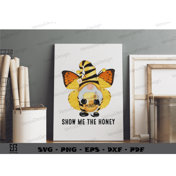 Cute Bee Gnome Clipart Sublimation Files & Bee Day Quote Png Files, Bee yellow Butterfly pattern cameo htv prints