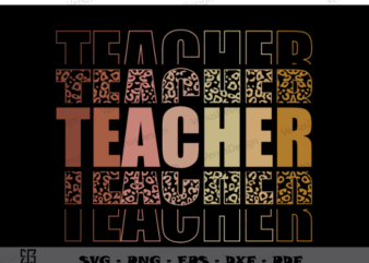 Teacher Leopard Pattern Sublimation File, Teacher Day Gift Tshirt Design
