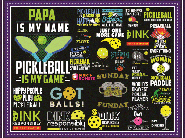 25 pickleball day png bundle, life is a game png, sports & activity png, tennis design, vintage pickleball, world pickleball federation png 970254156