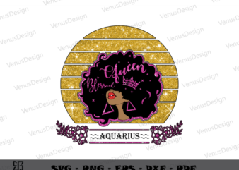 Aquarius Black Girl Birthday design & Best gift for girl Sublimation Files, Afro Girl Birthday Gift Png Files, Melanin Woman Cameo Htv Prints