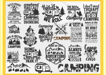 Camping SVG Bundle, Camp Life SVG Cut Files, Commercial Use,Instant Download, Summertime Adventure SVG Bundle,Printable Vector Prints 693608612