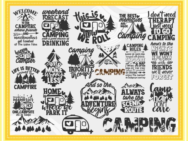 Camping svg bundle, camp life svg cut files, commercial use,instant download, summertime adventure svg bundle,printable vector prints 693608612