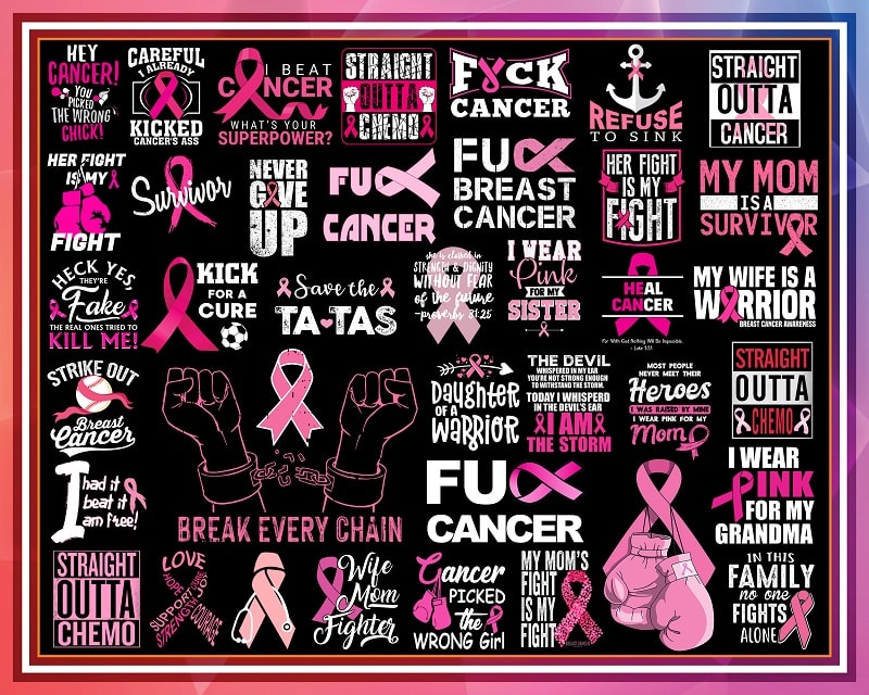 Bundle 38 designs Breast cancer PNG, Warrior Black Queen png, Pink Butterfly png, Cancer Ribbon png, Strong Woman 958620531