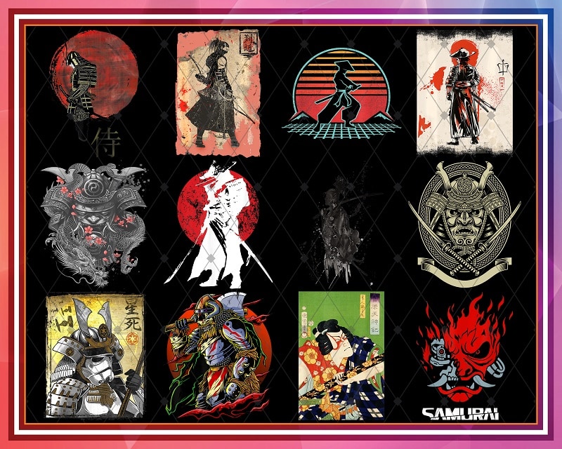 Combo 42 Designs Samurai Png, Samurai Bundle, Vintage Samurai Retro Png, Japan, Mask Demon Warrior Png digital PNG, Digital Download 925279227