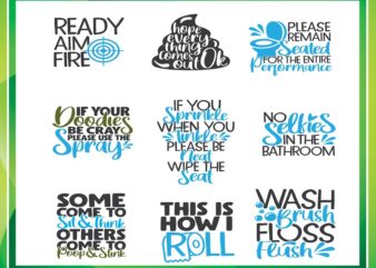 40 Funny Bathroom Bundle, Bathroom Cut File, Funny Bathroom Clipart, Bathroom Quotes, Printable Vector, Commercial Use, Instant Download 781868588