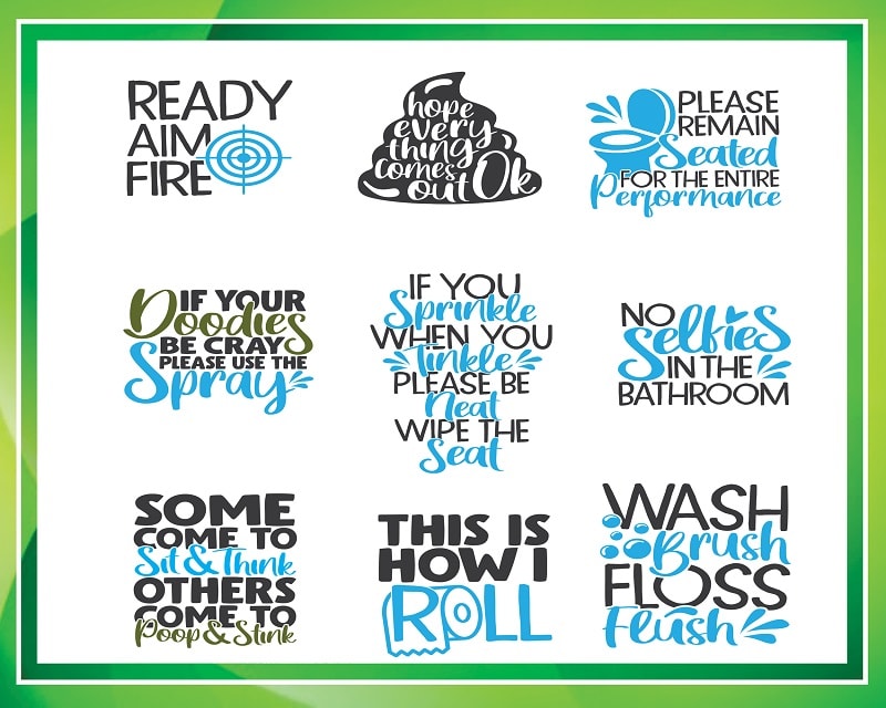 40 Funny Bathroom Bundle, Bathroom Cut File, Funny Bathroom Clipart, Bathroom Quotes, Printable Vector, Commercial Use, Instant Download 781868588