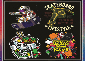26 Bundle Skateboard Png, Skeleton Skateboard Png, Skateboarding Png, Skating Astronaut, Skateboarder Gift, vintage Skateboarding Png. 955114311