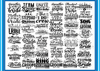 147 Designs Wedding Svg, Bride Svg, Wedding Svg Files, Bridesmaid Svg, MR And Mrs Svg, Bridal Shower Svg, Bridal Party Svg, Groom Svg 735068087