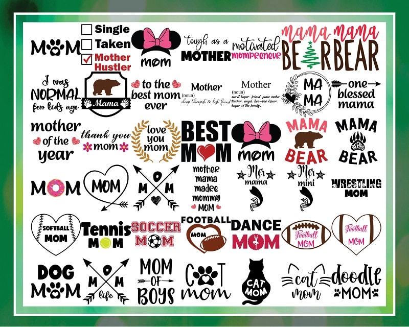 100 Mom Png Bundle, I Love My Mama Png, Best Mom, Mama Bear, Mom Quotes Png, Mom Sayings, Cat Mom Cut File, Mom Clipart, Proud Cheer Mom Png 943679004