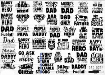 40 Dad Bundle SVG, Dad Life Vector Printable Cliparts, Funny Dad Quotes Svg, Father Svg, Dad Sayings, Dad Shirt Print Svg, Digital Download 798950774