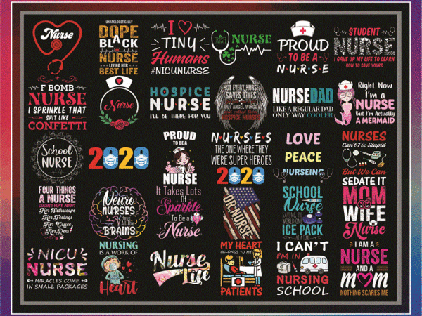 Bundle 66 huge t-shirt png, huge t-shirt png designs, nurse quotes png, nurse sayings png, nurse pack, transparent, digital png files 861720011